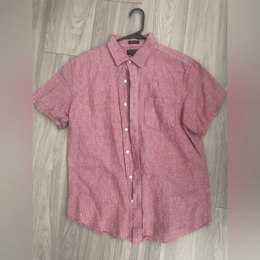 Banana Republic Casual Red Button Down Shirt